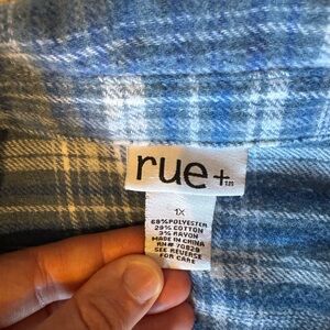 Rue21 Blue Plaid Button Down Shirt